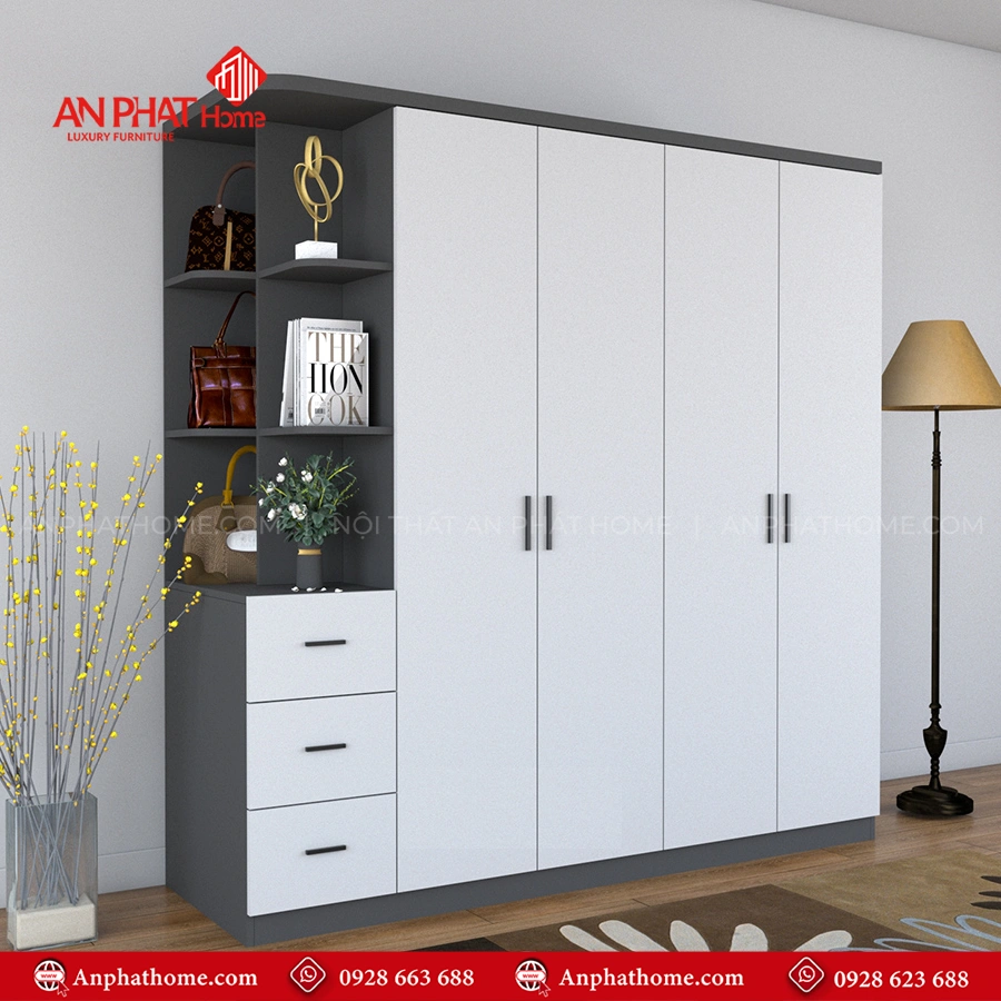 Mẫu tủ đựng quần áo gỗ công nghiệp cao cấp TA-701 9 Mẫu tủ đựng quần áo gỗ công nghiệp cao cấp TA-701 An Phát Home