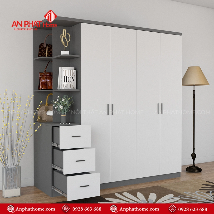 Mẫu tủ đựng quần áo gỗ công nghiệp cao cấp TA-701 10 Mẫu tủ quần áo trong phòng ngủ hiện đại