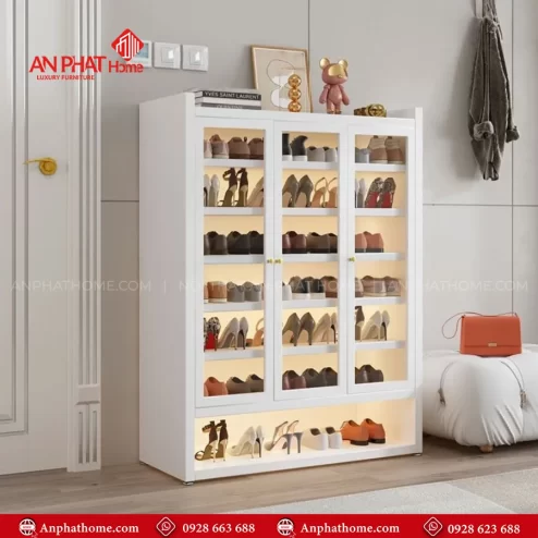 Mẫu tủ giày dép cánh kính nhiều ngăn T-5519 An Phát Home