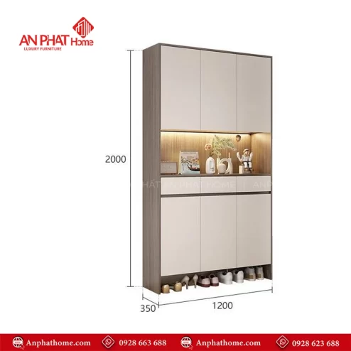 Mẫu tủ giày dép bằng gỗ
