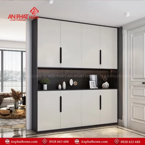 Mẫu tủ giày dép bằng gỗ