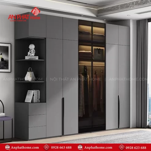 Mẫu tủ quần áo cánh kính sang trọng TA-680 An Phát Home