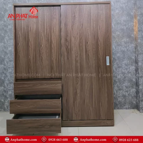 Mẫu tủ quần áo gỗ mdf cửa lùa