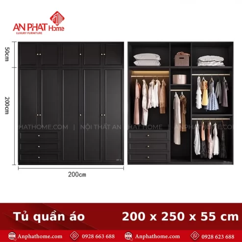 Mau tu quan ao go cong nghiep dep hien dai TA 670 11