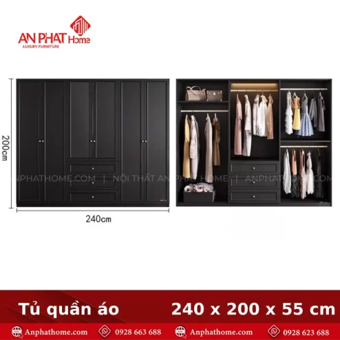 Tủ quần áo gỗ công nghiệp MDF