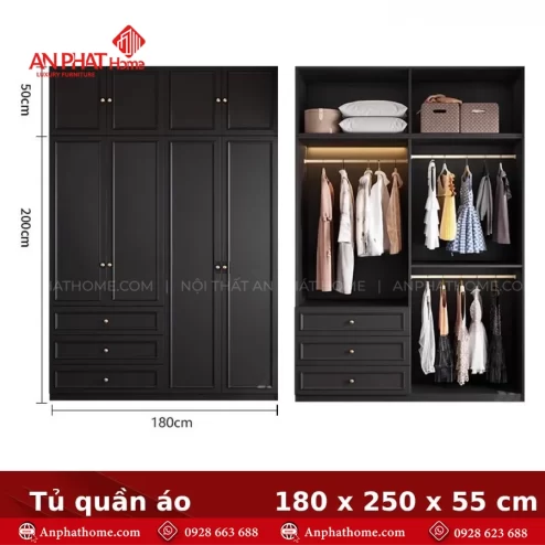 Mau tu quan ao go cong nghiep dep hien dai TA 670 9