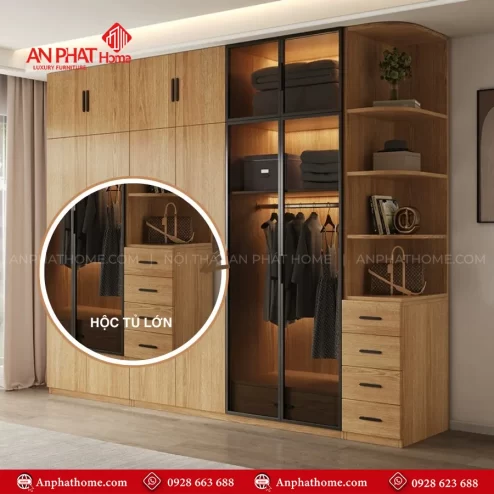 Tủ quần áo gỗ công nghiệp MDF