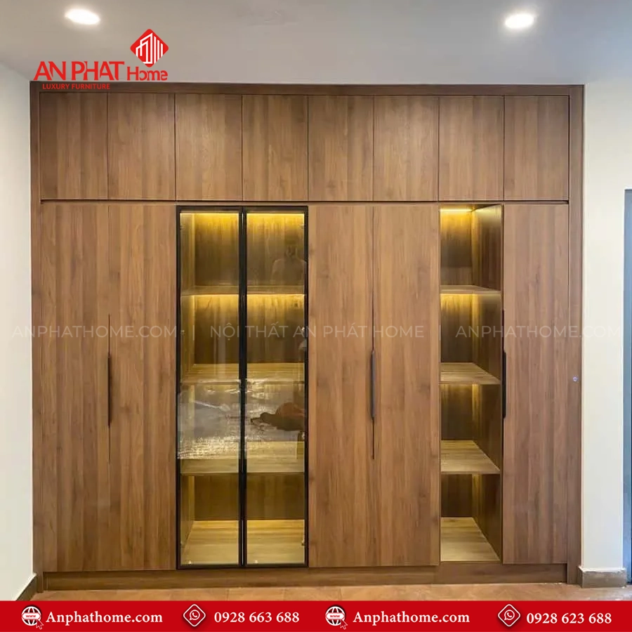 Mẫu tủ quần áo phòng ngủ âm tường đẹp TA-668 9 Mẫu tủ quần áo phòng ngủ âm tường đẹp TA-668 An Phát Home