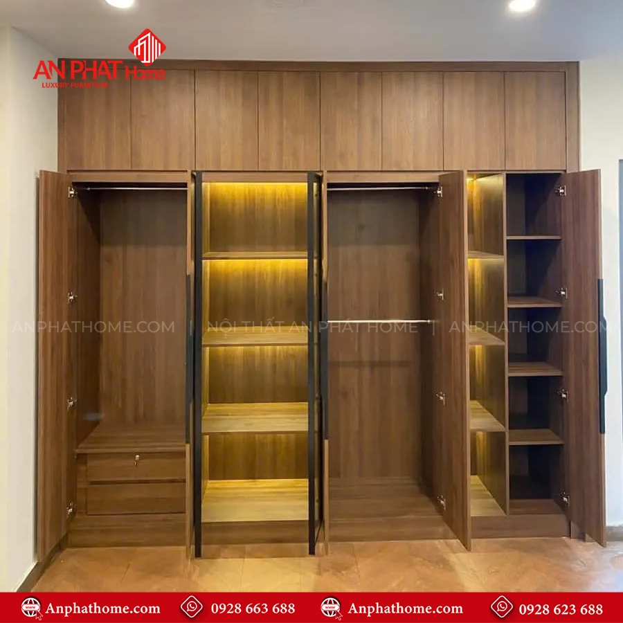 Mẫu tủ quần áo phòng ngủ âm tường đẹp TA-668 10 Tủ quần áo thông minh