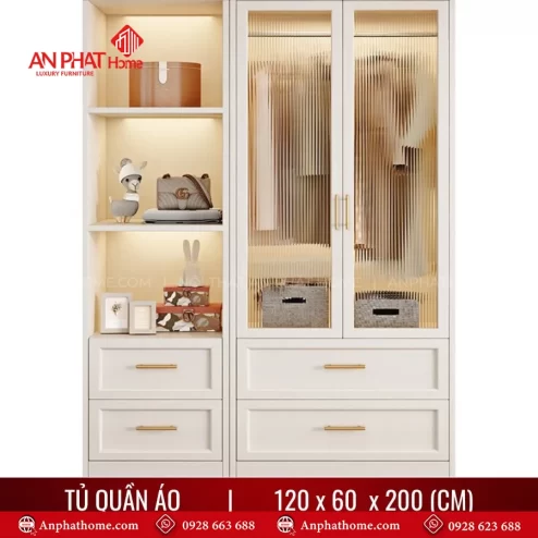 Tủ quần áo gỗ công nghiệp 2 cánh
