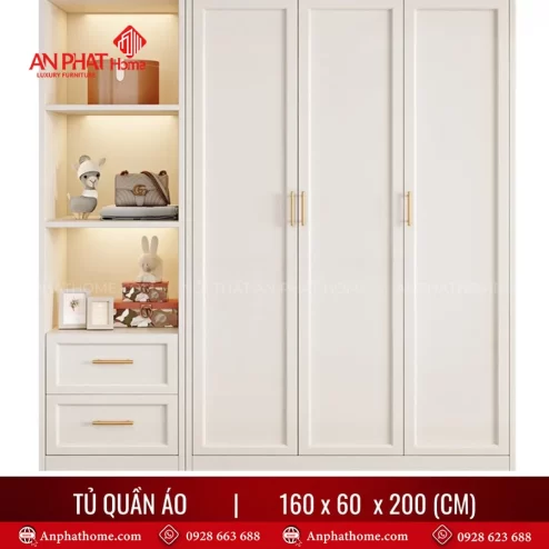 Tủ quần áo gỗ công nghiệp nhiều cánh