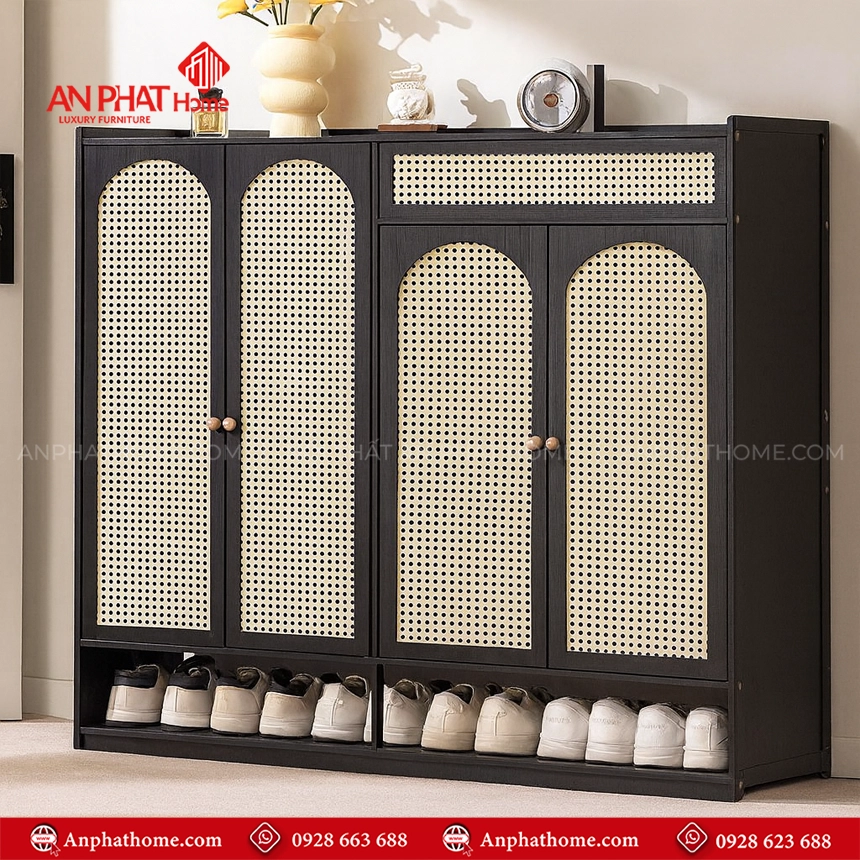 Tủ để giày dép gỗ thiết kế đẹp mắt T-5485 18 Tủ đựng giày dép bằng gỗ MDF