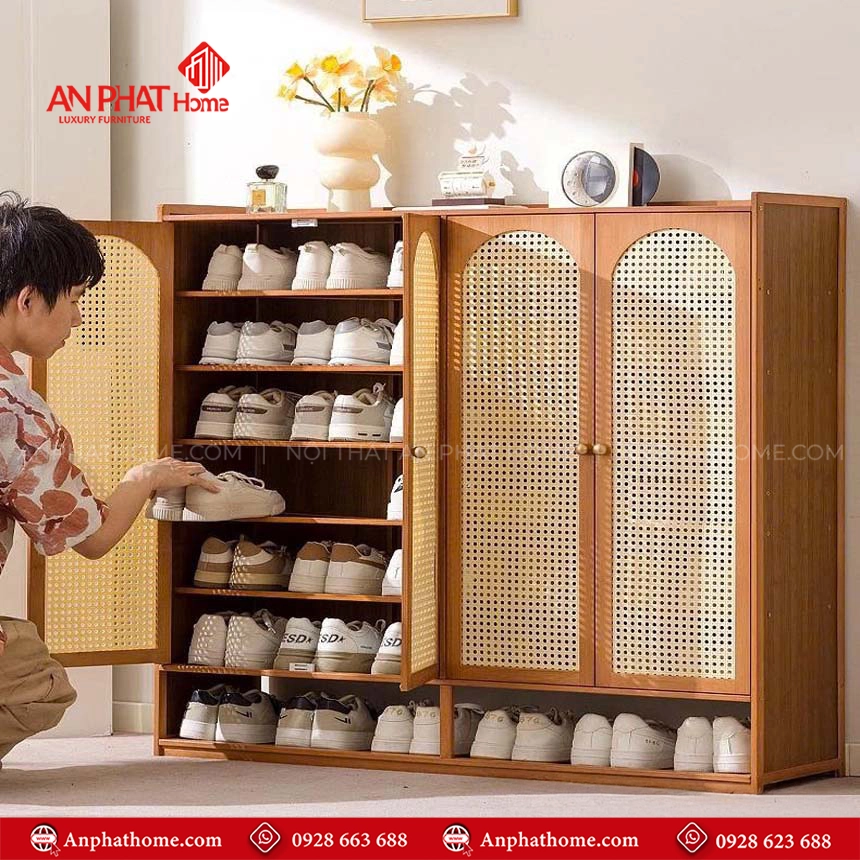 Tủ để giày dép gỗ thiết kế đẹp mắt T-5485 19 Tủ đựng giày dép thông minh hiện đại