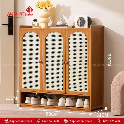Mẫu tủ đựng giày dép bằng gỗ công nghiệp