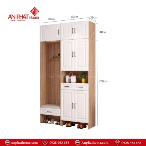 Tủ để giày kịch tường đẹp hiện đại