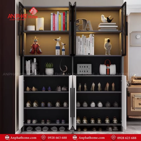 Mẫu tủ giày nhiều ngăn đẹp hiện đại