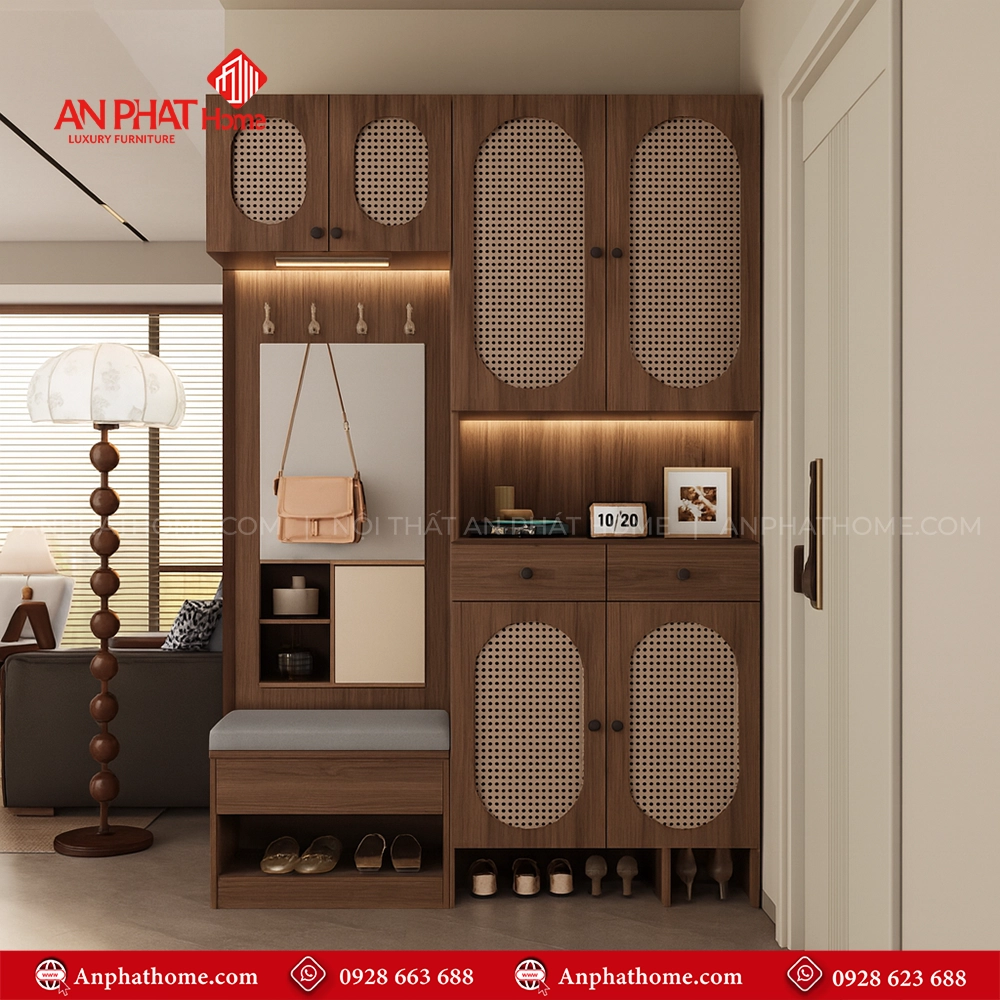 Tủ để giày gỗ mây cao cấp T-5482 9 Tủ để giày gỗ mây cao cấp T-5482 An Phát Home