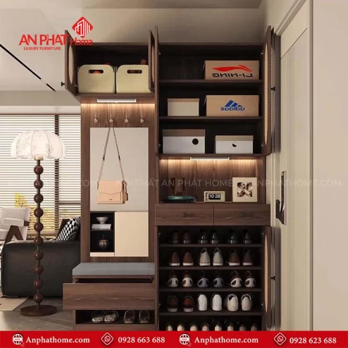Top 33 mẫu tủ đựng giày gỗ thông minh