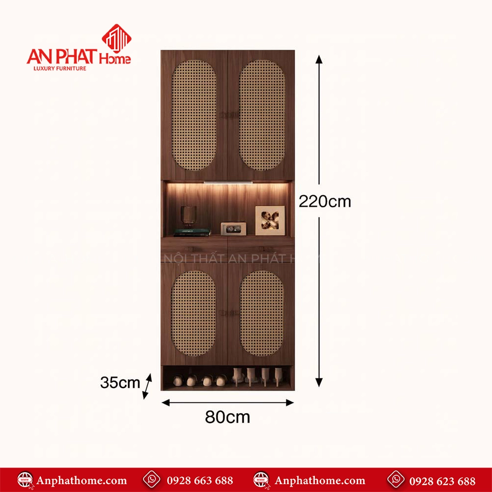 Tủ để giày gỗ mây cao cấp T-5482 11 Mẫu tủ giày thông minh đẹp