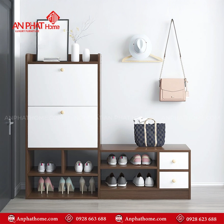 Tủ đựng giày dép gỗ T-5500 18 Mua tủ giày gỗ đẹp tại An Phát Home
