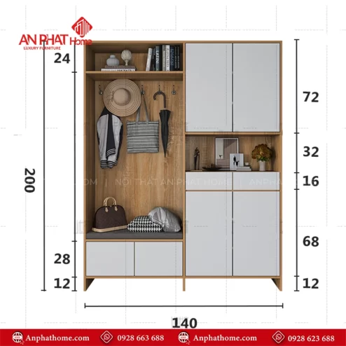 Tủ giày trang trí phòng khách