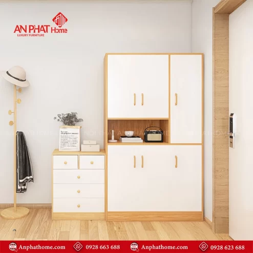 Mẫu tủ giày trang trí phòng khách