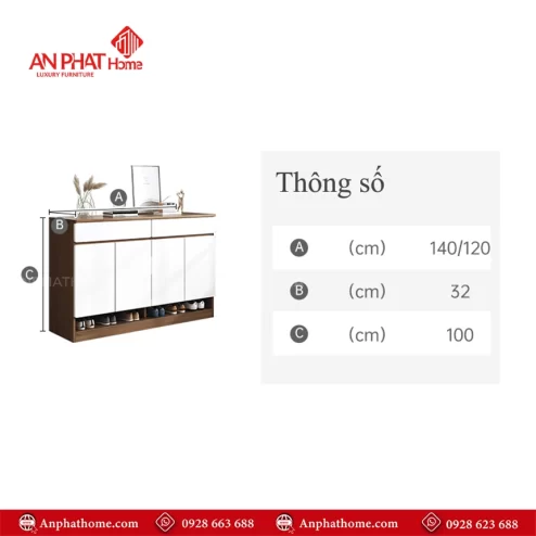 Mẫu tủ giày dép bằng gỗ công nghiệp
