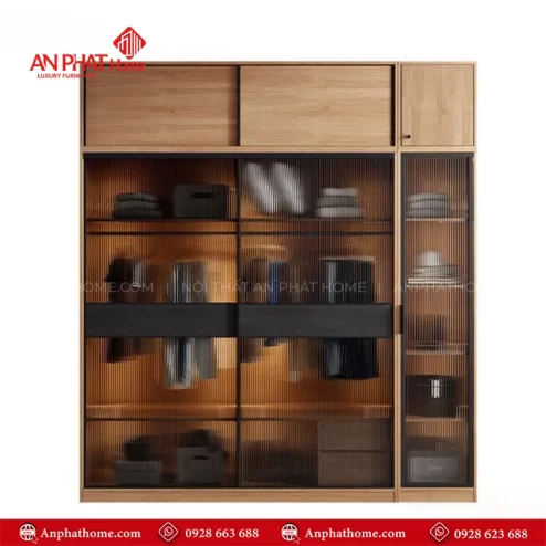 Thiết kế mẫu tủ quần áo gỗ trong phòng ngủ