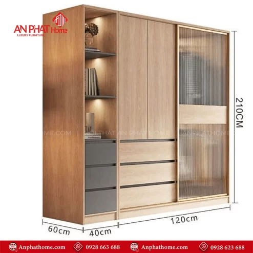 Tủ quần áo gỗ công nghiệp giá rẻ đẹp