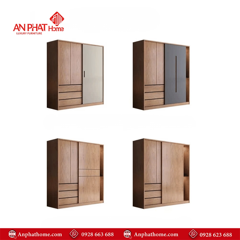Tủ đựng quần áo cánh lùa gỗ MDF TA-610 17 Các mẫu tủ quần áo đẹp
