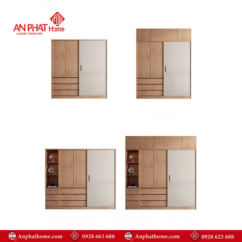 Tủ đựng quần áo cánh lùa gỗ MDF TA-610 18 Tủ quần áo giá rẻ đẹp