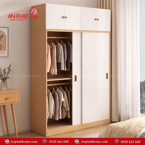 Tủ đựng quần áo cửa lùa 2 cánh TA-662 An Phát Home