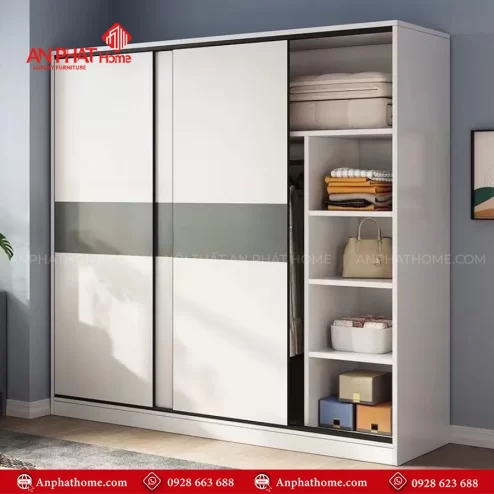 Tủ đựng quần áo cửa lùa 2 cánh giá rẻ TA-694 An Phát Home