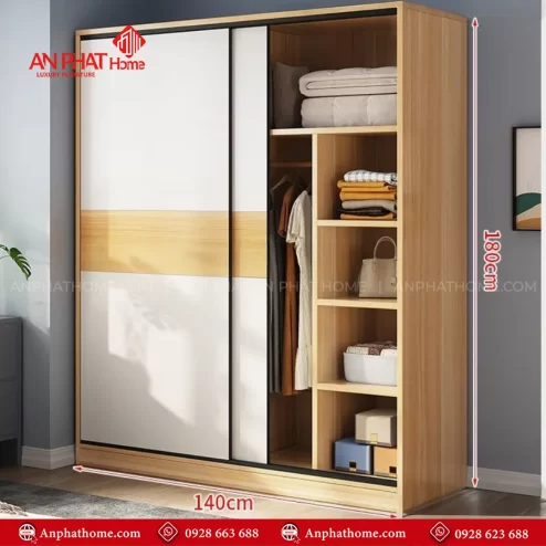 Thiết kế mẫu tủ quần áo gỗ trong phòng ngủ