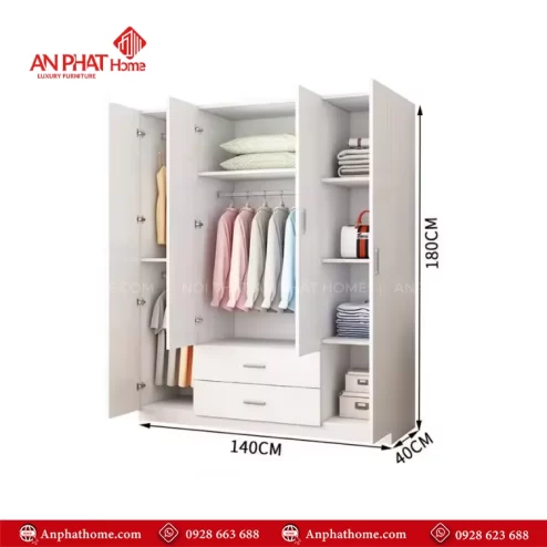 Tủ quần áo gỗ công nghiệp MDF