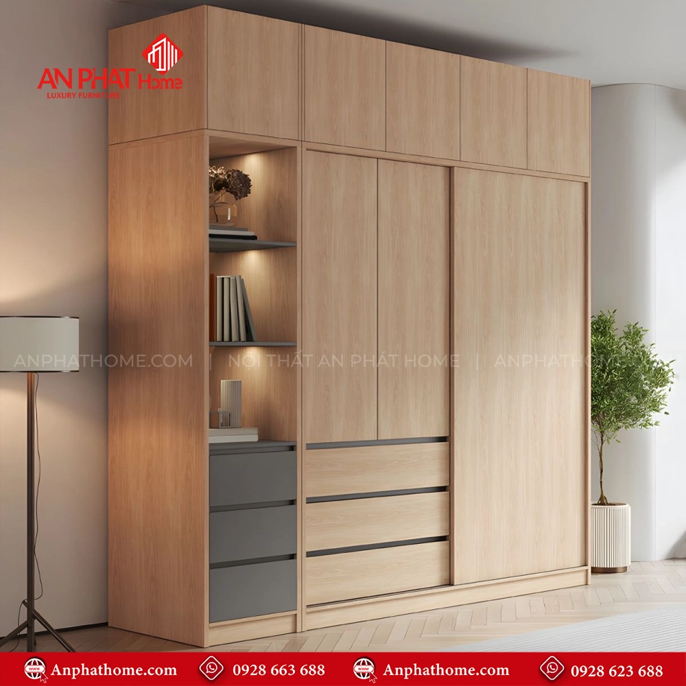 Tủ đựng quần áo gỗ TA-606 9 Tủ đựng quần áo gỗ TA-606 An Phát Home