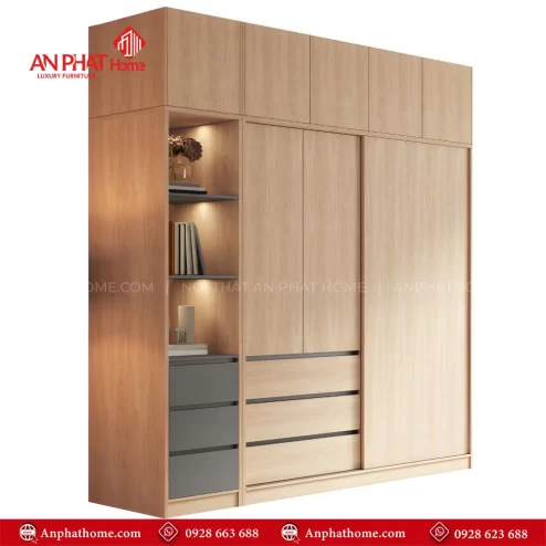 Mẫu tủ quần áo gỗ đẹp hiện đại