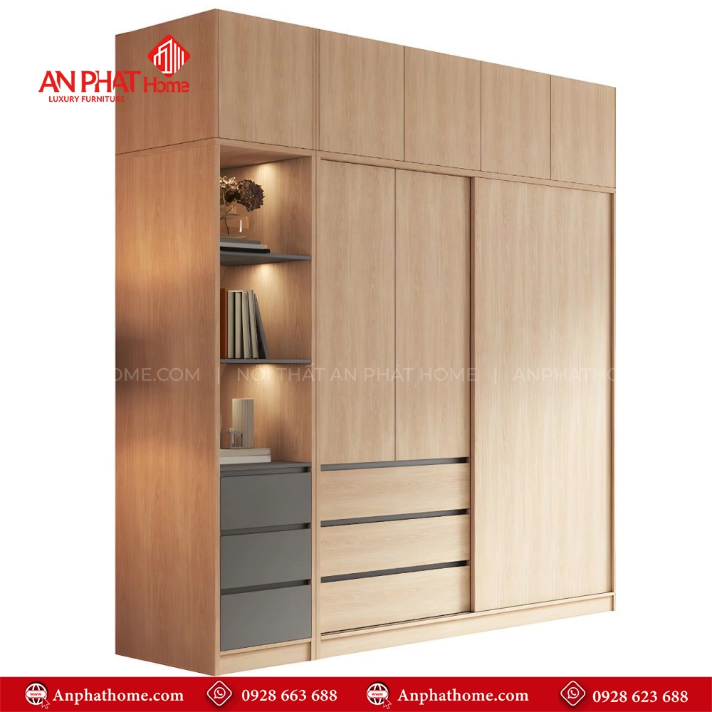 Tủ đựng quần áo gỗ TA-606 11 Mẫu tủ quần áo gỗ đẹp hiện đại