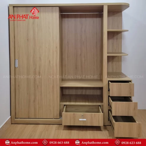 Mẫu tủ quần áo gỗ MDF đẹp hiện đại