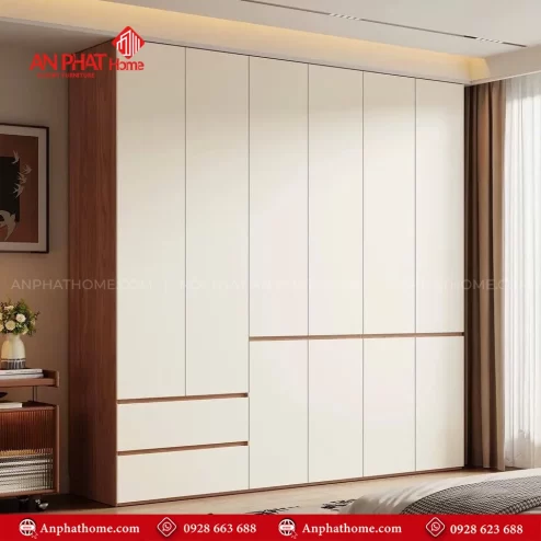 Giá tủ quần áo gỗ công nghiệp 4 cánh tốt nhất tại An Phát Home