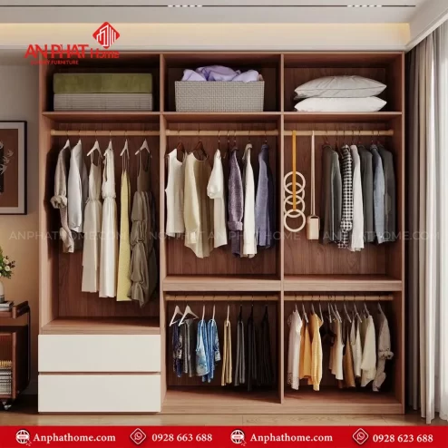 Tủ quần áo gỗ công nghiệp giá rẻ