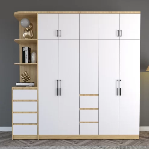 Tủ đựng quần áo kết hợp kệ trang trí TA-698 An Phát Home