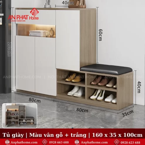 Mẫu tủ giày thông minh đẹp