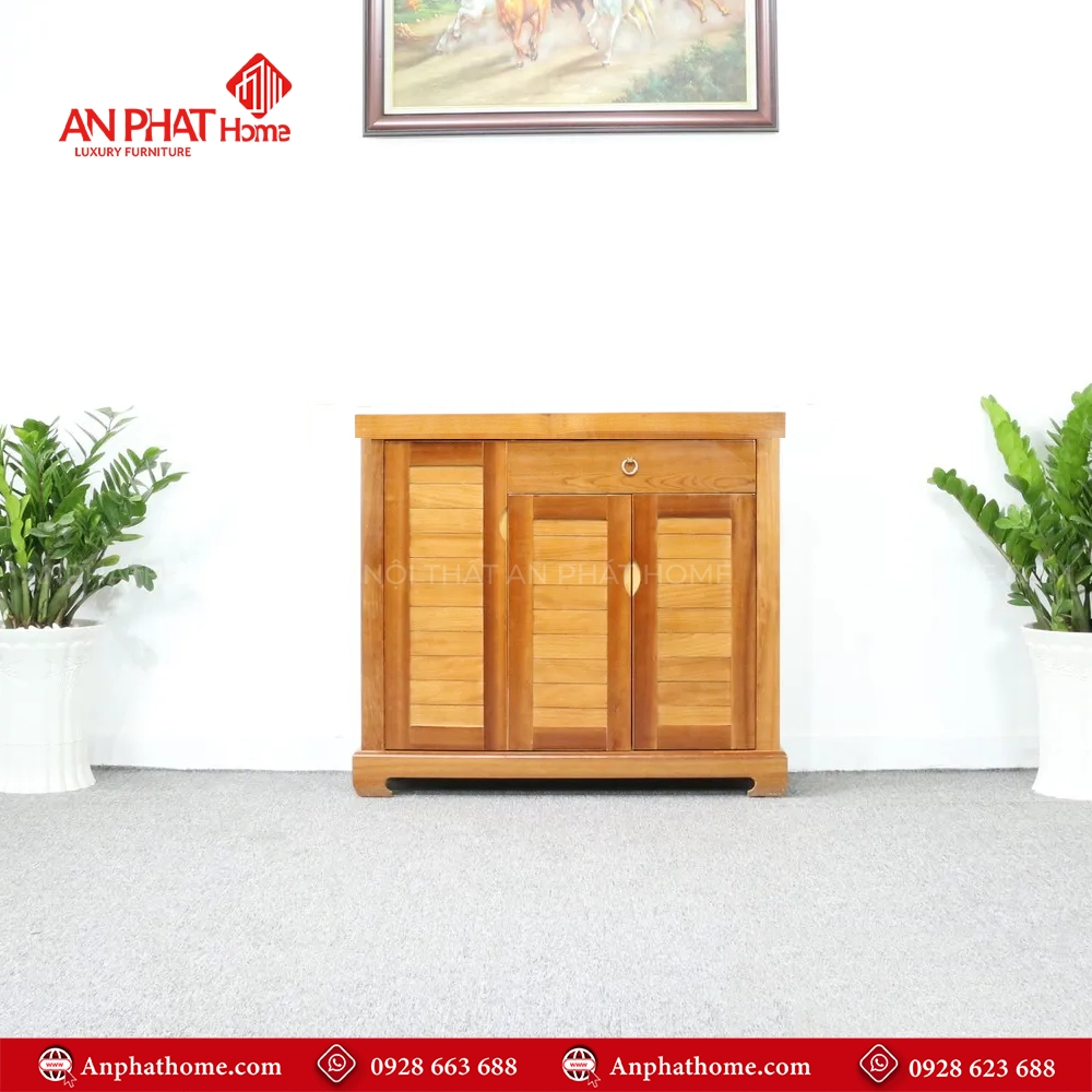 Tủ giày đẹp bằng gỗ T-5512 10 Tủ giày gỗ xoan đào đẹp