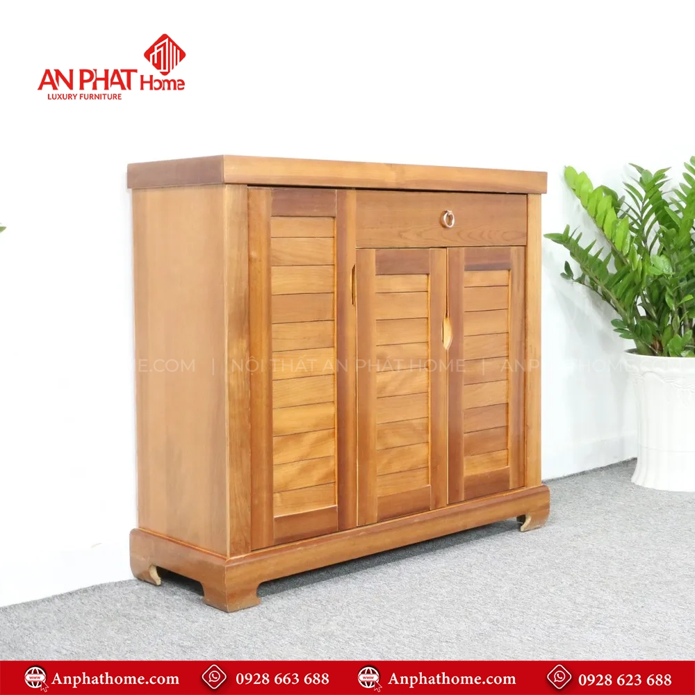 Tủ giày đẹp bằng gỗ T-5512 11 Tủ giày gỗ tự nhiên Hà Nội, TPHCM
