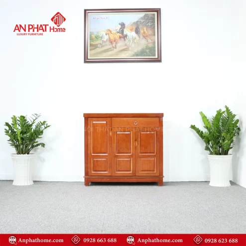 Mẫu tủ giày gỗ tự nhiên
