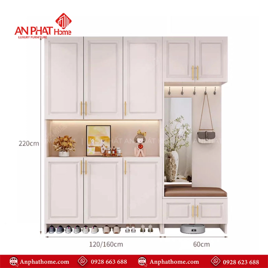 Tủ giày dép hiện đại T-5493 9 Mẫu tủ giày kết hợp để đồ