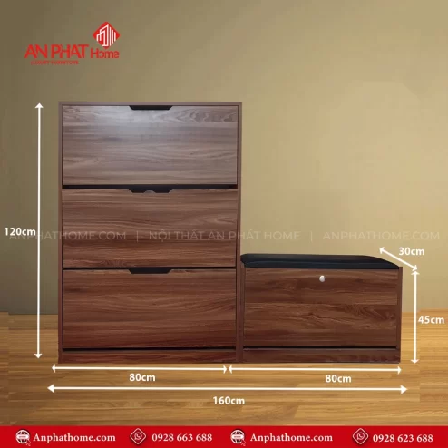 Mẫu tủ giày cánh lật thông minh
