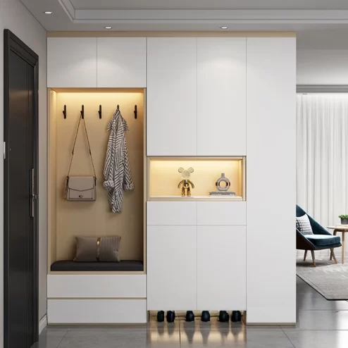 Tủ giày gỗ kết hợp để đồ đẹp T-5524 An Phát Home