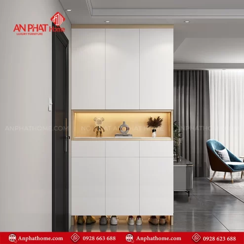 Thiết kế mẫu tủ giày kịch trần đẹp